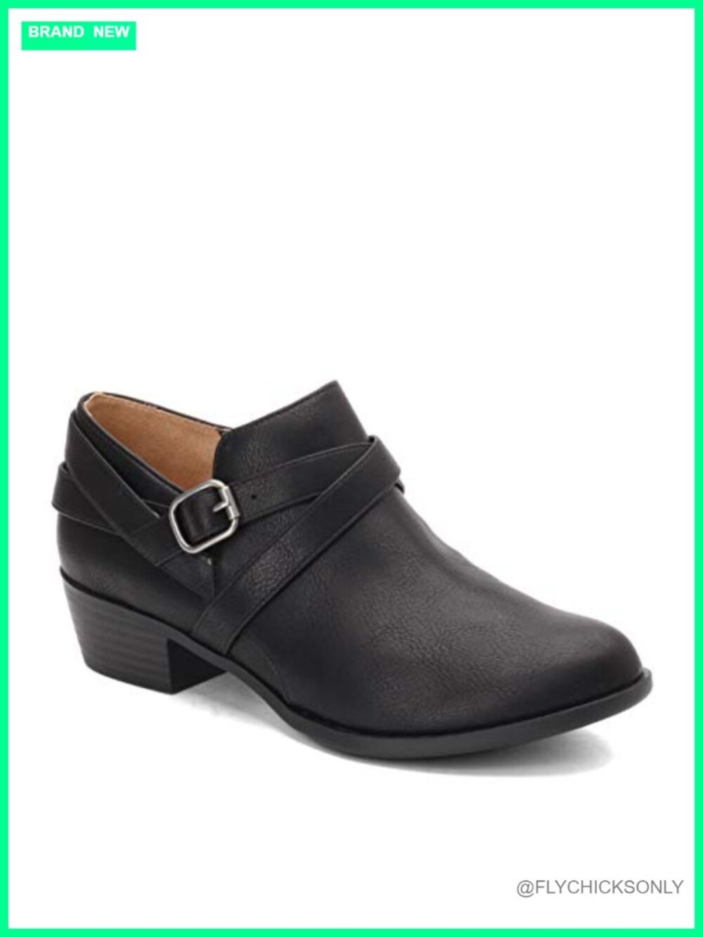 LifeStride Adley Faux Leather Ankle Bootie with Block Heel and Straps